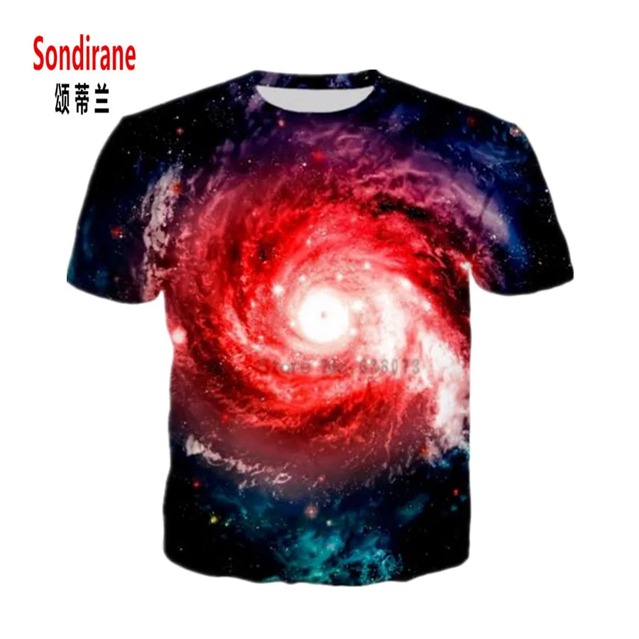 Psychedelic Pink Starry Sky Mens T Shirts Graphic Funny Body Print Short T-Shirt Unisex Pullover Blouse