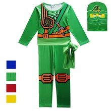 Костюм Ninjago Детские костюмы с масками «Человек-паук» для мальчиков костюм для мальчиков из спандекса на Хэллоуин, для девочек, косплей, одежда ниндзя