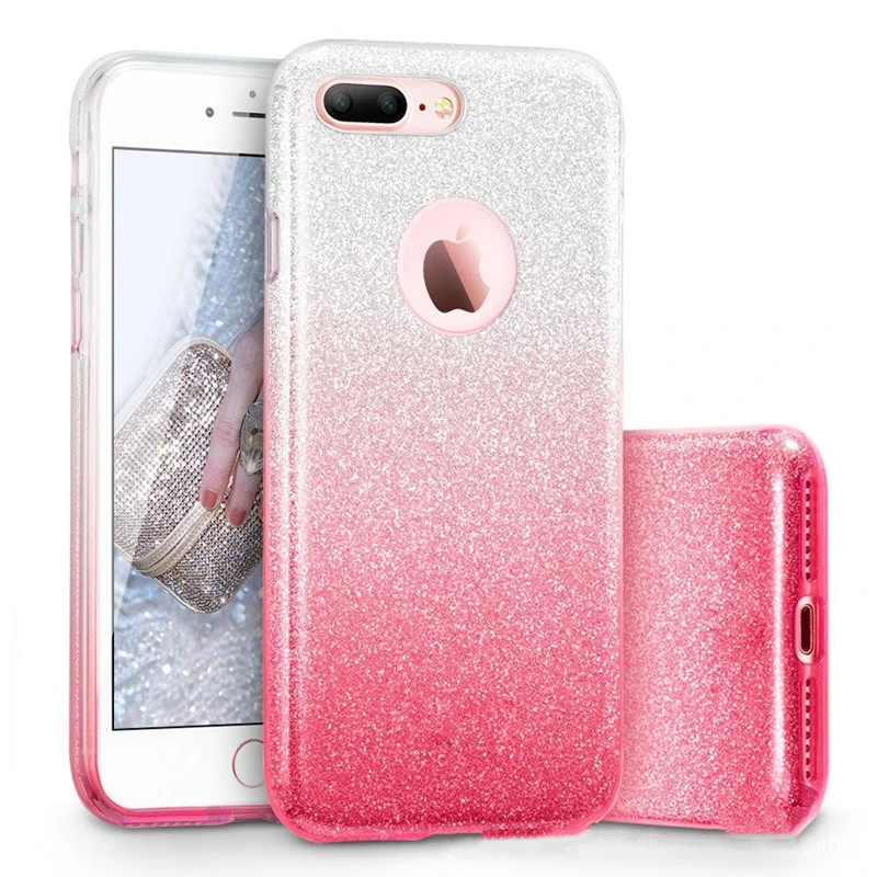 Glitter Hard PC Case For iPhone 7 6 6S Plus Star Cover Shining Phone Cases 11 Pro 8 XR XS MAX Capa 3 in 1 Coque |