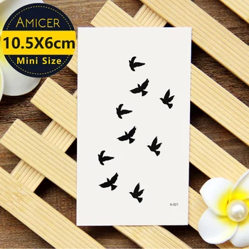 

Waterproof Temporary Tattoo Sticker Cool black birds tattoo Water Transfer Flash Tattoo fake tattoo for women men kids #021