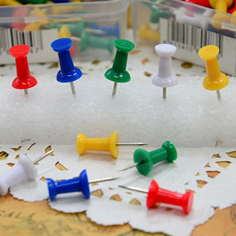 50 pcs/lot Colored DIY Thumbtacks Push Pins Art Nails Drawing Pin Map Pin Cork Board Pushpins