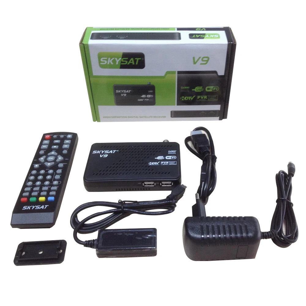 SKYSAT V9 мини DVB-S2 Full HD спутниковый ресивер Поддержка CCCam Newcam autoroll Powervu Biss ключ WiFi 3g Youtube USB PVR рецептор