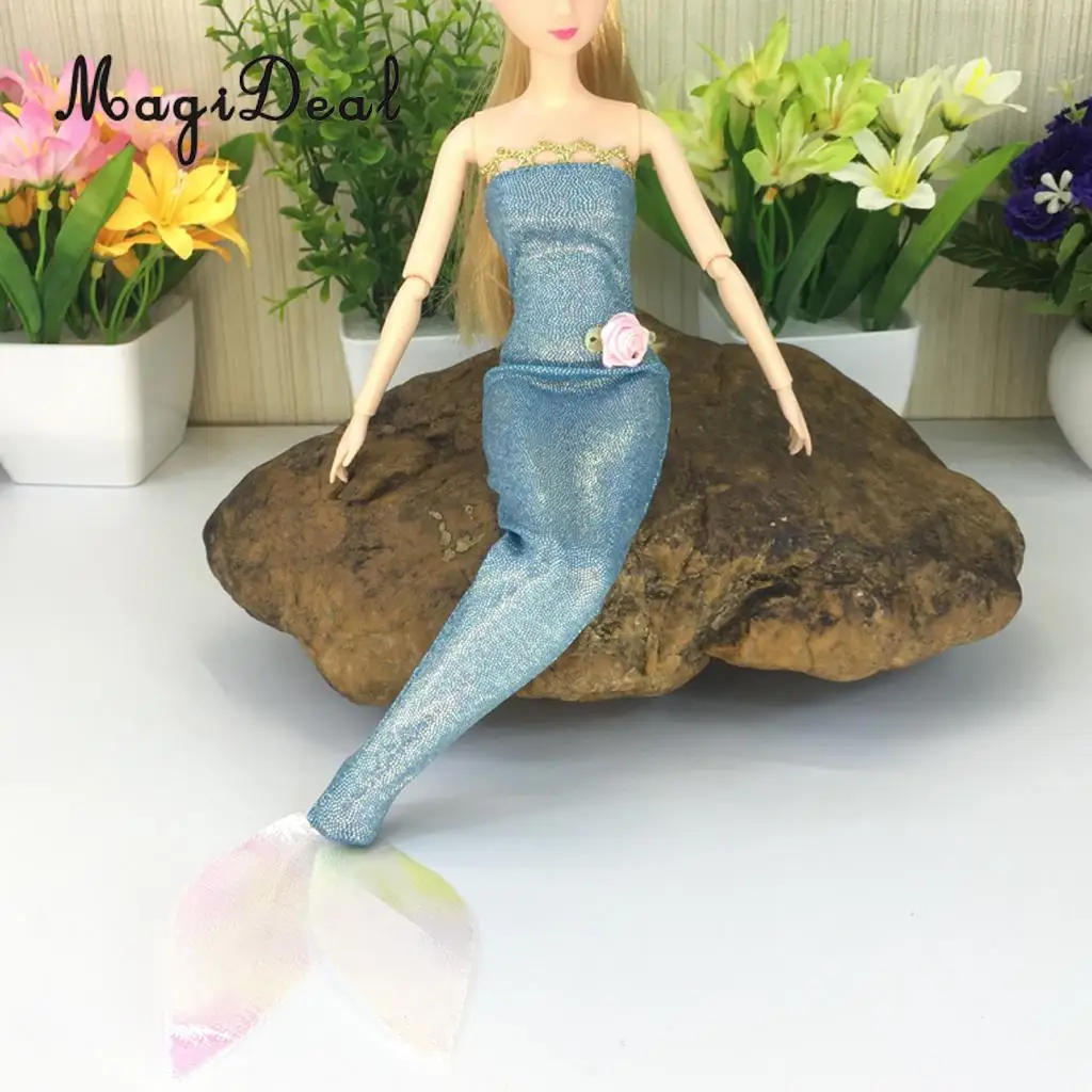 Pretty Strapless Mermaid Dress Princess Skirt for   Doll Clothes Accessories
