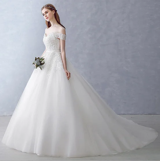Vestidos de novia 2018 невесты торжественное платье бальное с короткими рукавами