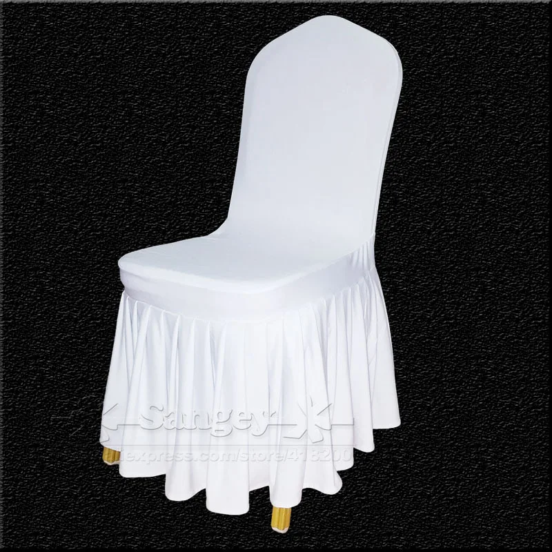 50 White Spandex Wedding Chair Covers For Weddings Banquet Folding
