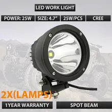 2x 9151069 Vision X Lighting 25W 4.7″inch Cannon Exterior LED Driving Light Black 9-32V 25W 10 Degree COB led work light