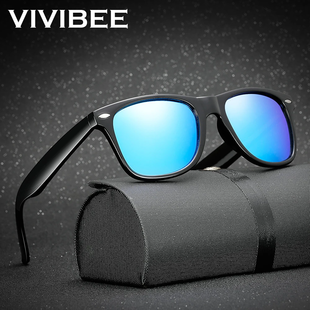 VIVIBEE, классическая черная оправа, поляризационные солнцезащитные очки для мужчин, UV400, для вождения, поляризационные линзы, Casey Neistat, зеркальные очки,, мужские s