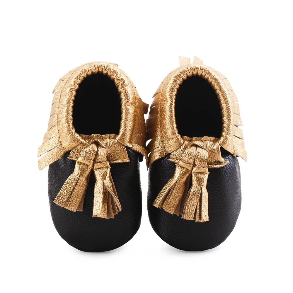Super Cheap Price Tassel Style Baby Shoes  Shiny Gold PU Tassel Shoes Limited time sales
