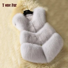 Новое поступление женский жилет из искусственного меха лисы искусственный жилет из лисьего меха Высокая мода KFP660