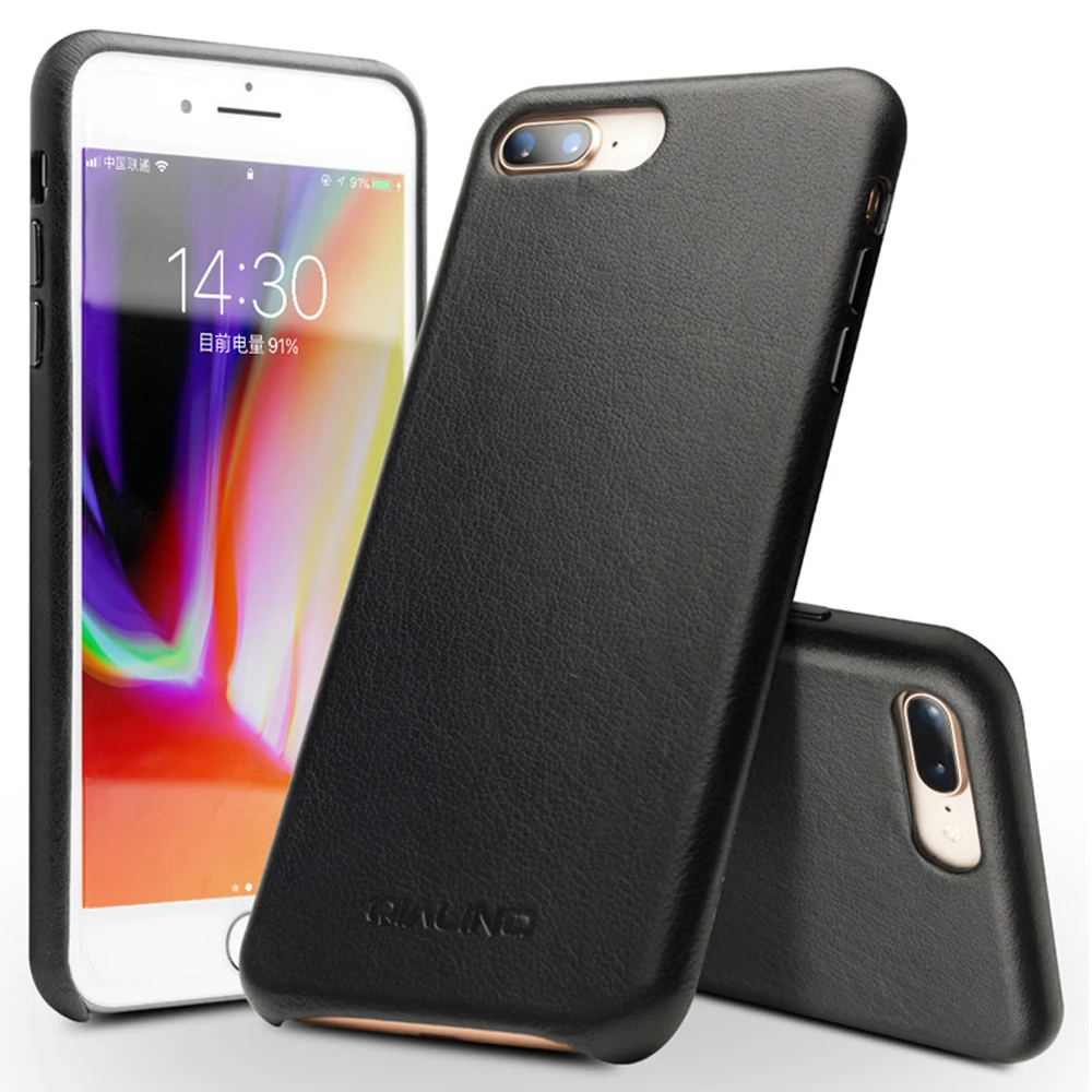 

QIALINO Genuine Leather Case for iPhone 7 8 Plus Original Cell Phone Cover for iPhone 8 Apple Ultra Slim Luxury CALF Skin Bag
