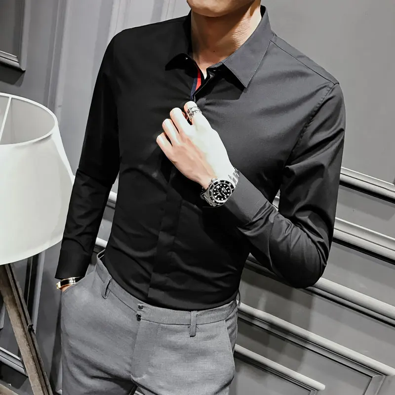 camisa negra hombre