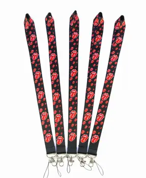 

100 PCS red lips key lanyards id badge holder keychain straps for mobile phone Free Shipping