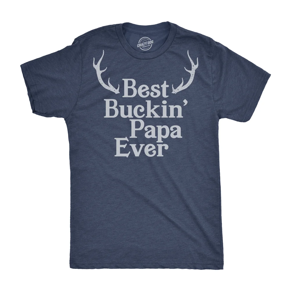 Мужская лучшая футболка Buckin Papa Ever забавный день отцов Охотничья для парней