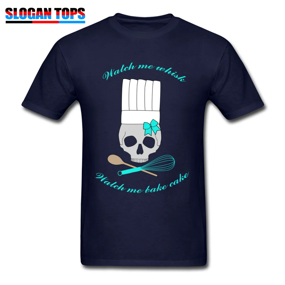 Casual Boy 2018 Casual Tops T Shirt Crew Neck Summer/Autumn 100% Cotton T-Shirt Normal Short Sleeve Tee-Shirts Watch me bake. Watch me bake cake navy