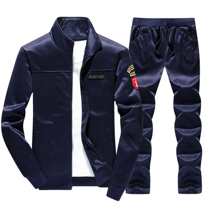 Aismz Новый осень-зима куртка на молнии + брюки Для мужчин плюс Размеры XXXXL спортивный костюм Для мужчин комплекты из двух предметов