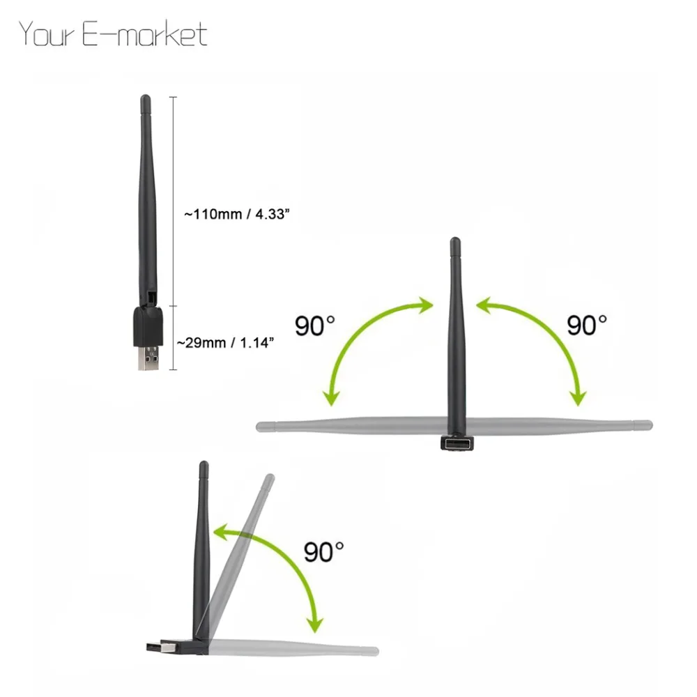 Беспроводной USB wifi 150 м MT7601 чипсет беспроводной мини-адаптер Антенна для цифрового спутникового приемника IP-S2 DVB-S2 ТВ-тюнера