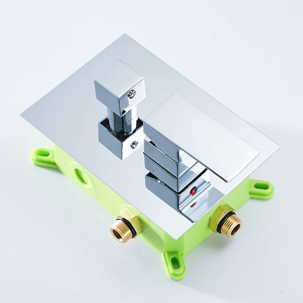 

BAKALA High Quality Shower Faucet Mixing Valve Concealed Easy-mount Box 2 Handles Brass Concealed Valve Chrome Hot and Cold