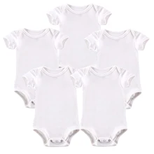 5PCS/Lot Baby Bodysuits Newborn Clothes Body Bebe Short Sleeve White Summer Brand New Infant Jumpsuit Baby Girl Boys Clothing long sleeves baby boys infant jumpsuit summer baby clothing fashion gentleman bow triangle romper bebe newborn body baby clothes