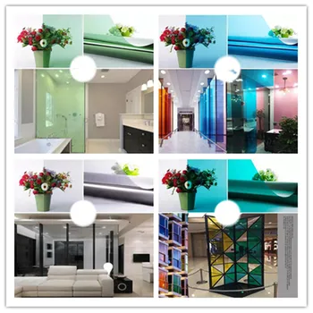 

Color glass sticker Transparent window film family sun room hotel store glass decoration film glass change color red green blue