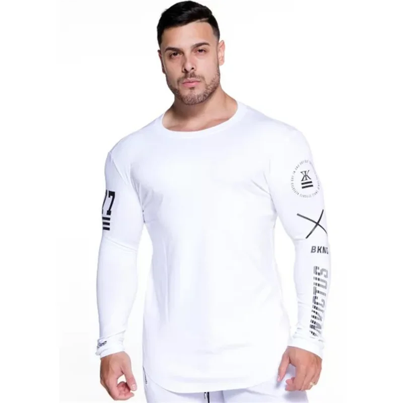 

MLCRIYG 2019 New Men Long sleeves Elasticity Tight t shirts muscle Man Gyms Fitness Bodybuilding Jogger Brand Clothing