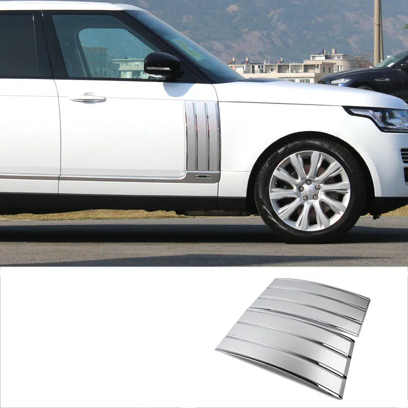 Lsrtw2017 abs покраски автомобиля молдинги на кузов дверь стикер для range rover Vogue 2012 2013 - Название цвета: shiny silver