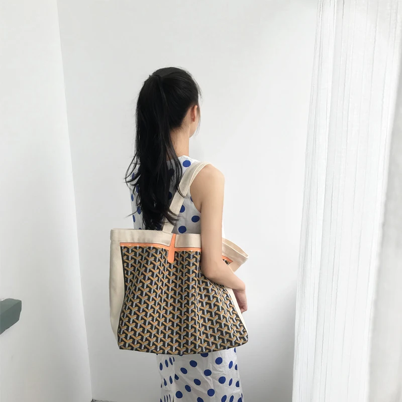 

Women High-grade Canvas Handbag Casual Large Shoulder Bag Fashion High Capacity Tote Brand Design Big Bags