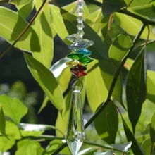 Чакра хрустальные витражные фигурки хрустальная люстра Призма подвеска Радужный производитель подвесной каскад Suncatcher садовые подсолнечники