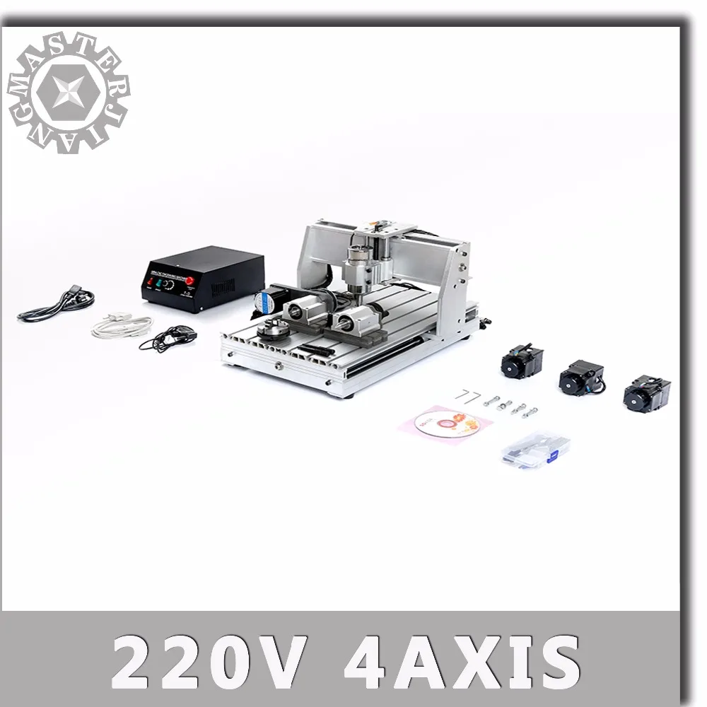 XYZA 4 Axises 220 В 300 Вт MACH3 контроль 3040 т мини ЧПУ машина Pcb 3040 фрезерный станок Diy деревообрабатывающий станок
