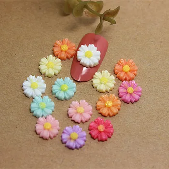 

9mm 100pcs mix colors little daisy flower resin flatback cabochon for DIY craft scrapbooking,nail art decoartion