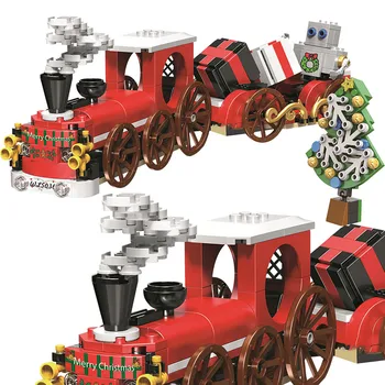 

Designer Building Bricks Technic Compatible Winter Christmas Train Building Blocks Toys For Children GIFT