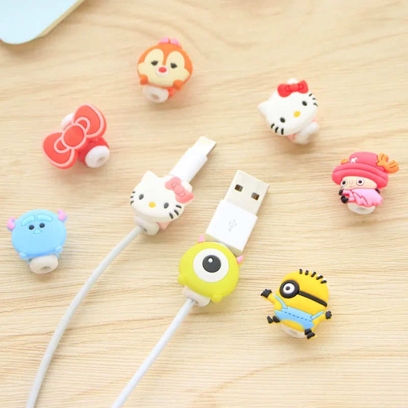 200pcs/lot Cartoon USB Charger Data Cable Earphone