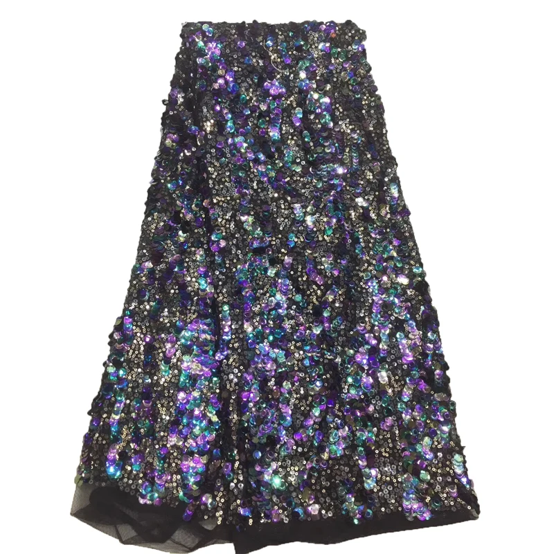 

5Yards 2018 Latest French Nigerian Laces Fabrics High Quality Sequins Tulle African Laces Fabric Wedding French Tulle Lace H1404