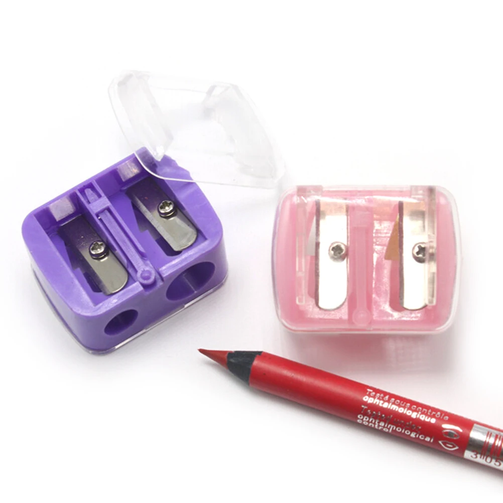 

Cosmetic Sharpener Useful Pencil Sharpener For Cosmetic Brush / Eyeliner Pencil / Makeup Pencil Double Holes