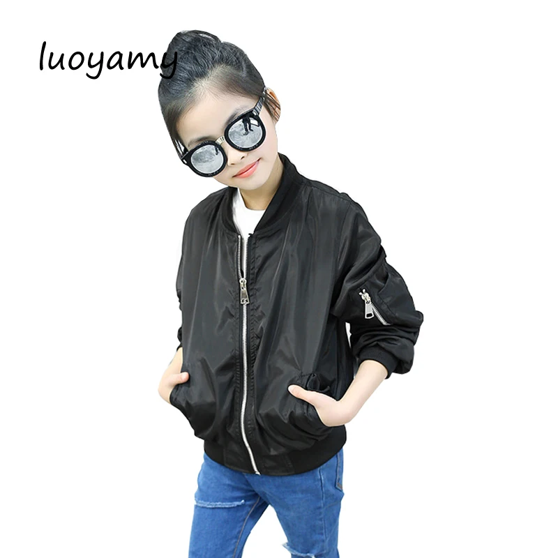 

luoyamy Girls Spring Autumn Clothes Kids Cartoon Embroidery Coat Outerwear Children's Windbreakers Infantil Zipper Jacket