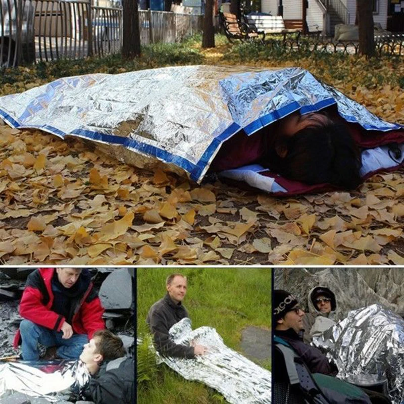 Открытый аварийный спальный мешок водонепроницаемый спасательный тепловой первой помощи одеяло Кемпинг фольги спасательное одеяло Кемпинг выживания снаряжение