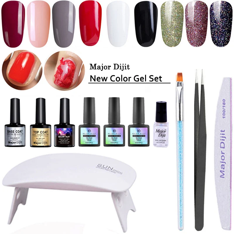 

Led Uv Nail Lamp Choose 3 Color Nail Polish top&base coat burst remover gel Kit Nail File Machine for Manicure Set