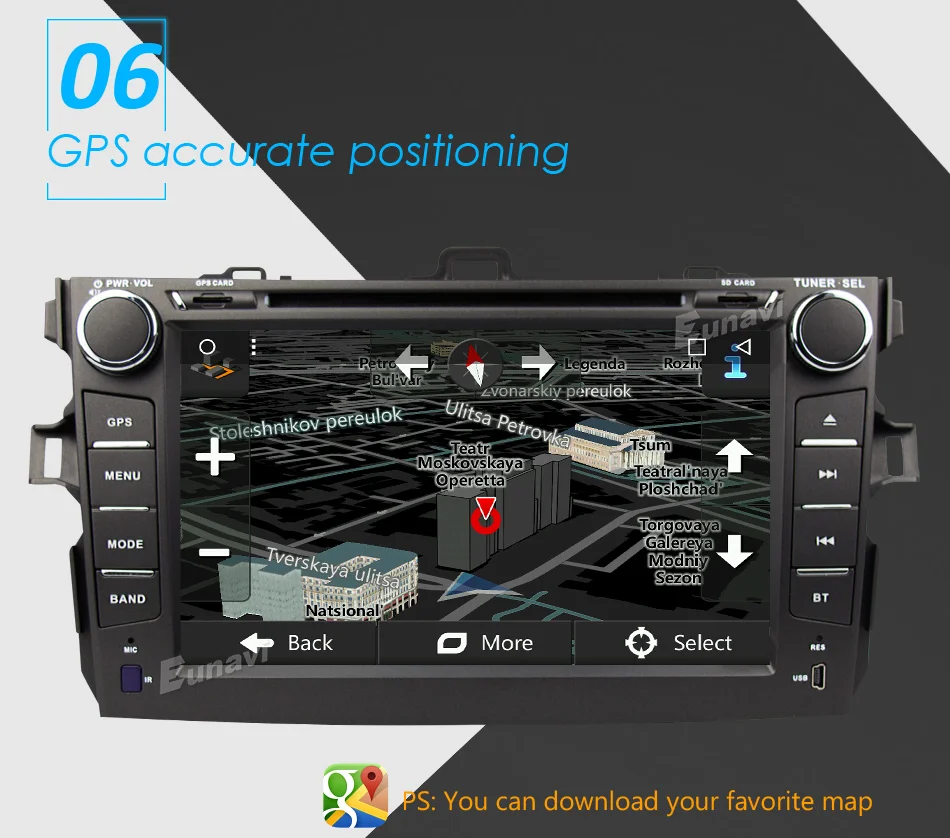 Excellent Octa core 2 din Android 8.1 car dvd radio player stereo gps for Toyota Corolla 2007 2008 2009 2010 2011 2G RAM capacitive screen 10