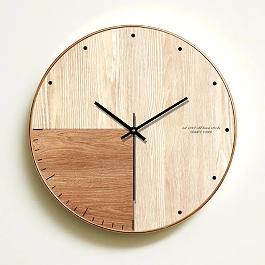 

Simple Mute Wooden Living Room Clock Creative Big Large Digital Watch Wall Clock Modern DesignRelojes De Pared Clocks 50A0010