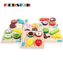 Деревянные фрукты и овощи, честные игрушки в виде десерта, восприятия цвета, детский игровой дом, Ранние развивающие игрушки