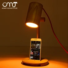 Современная короткая сплошная деревянная прикроватная Светодиодная лампа для гостиной