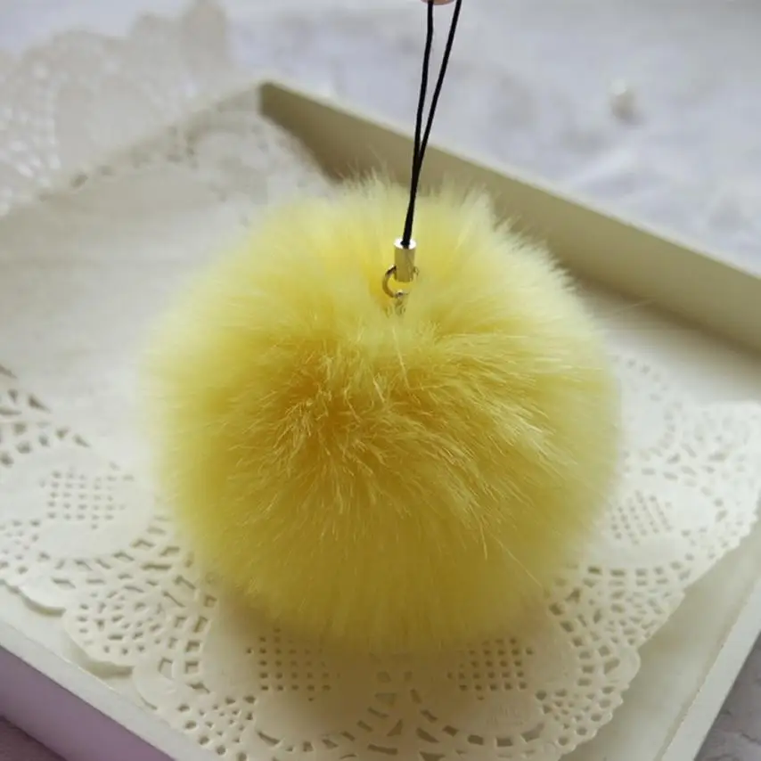 

pretty Rabbit Fur Ball Key Chains Car Plug Backpack Bags Decorations jr5 Drop shipping