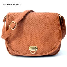 LITSINGWANG 2017New Женщины Посыльного Сумки Дамы Модные Сумки PU Кожа Crossbody Повседневный Стиль Плечо Сумка Коричневого Цвета
