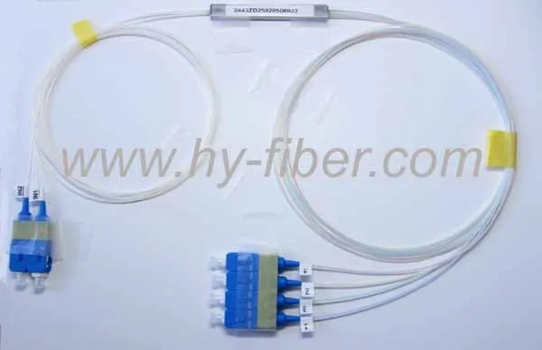 2x4 PLC Splitter LGX Вышивка Крестом Пакет, SC/UPC синий разъем, g657a1 0.9 мм длина кабеля 1 м 10 шт