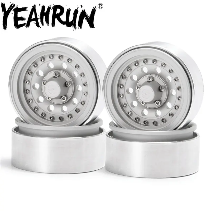 

YEAHRUN 1/4PCS 1.9inch Beadlock Wheels Rims for 1/10 RC Crawler Axial SCX10 Traxxas TRX4 #57
