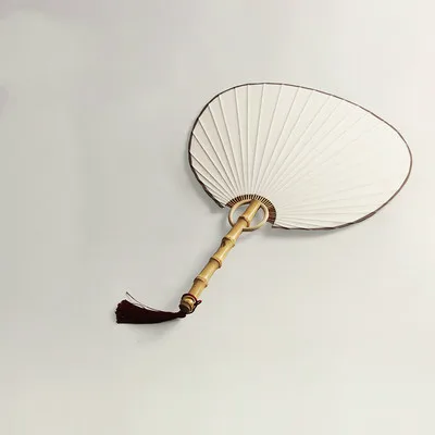 white Circular fan Китайский стиль двухсторонний круглый классический дворцовый вентилятор ручная роспись пустой бумажный веер ткань летний вентилятор - Цвет: white Circular fan