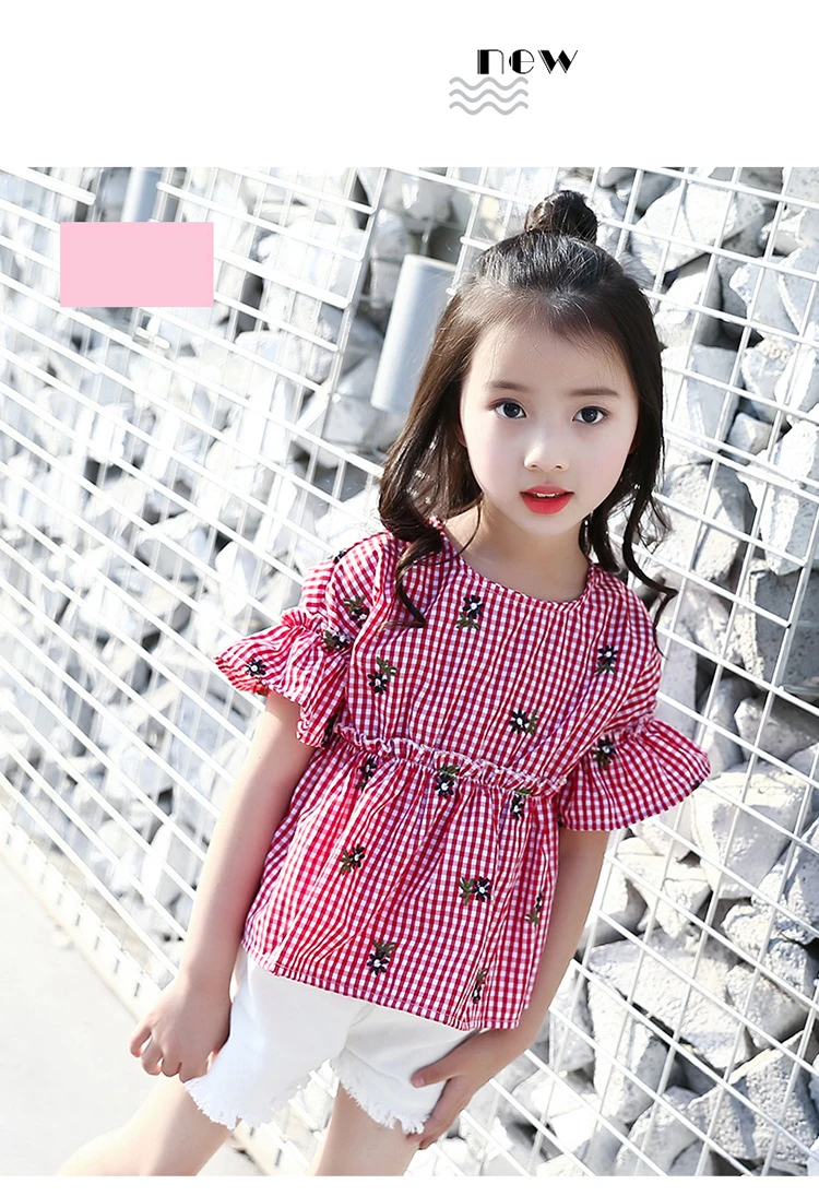 Children's T-shirt Girls Baby Summer Cute style Beautiful girl chiffon Printed loose T-shirt top for angel kids clothes (10)