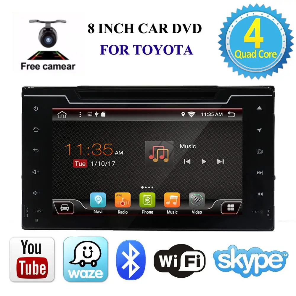 

Octa Core Android 9 Car DVD Player for Toyota Corolla Auris Fortuner Estima vios Innova 2016 2017 2018 gps navigation car player