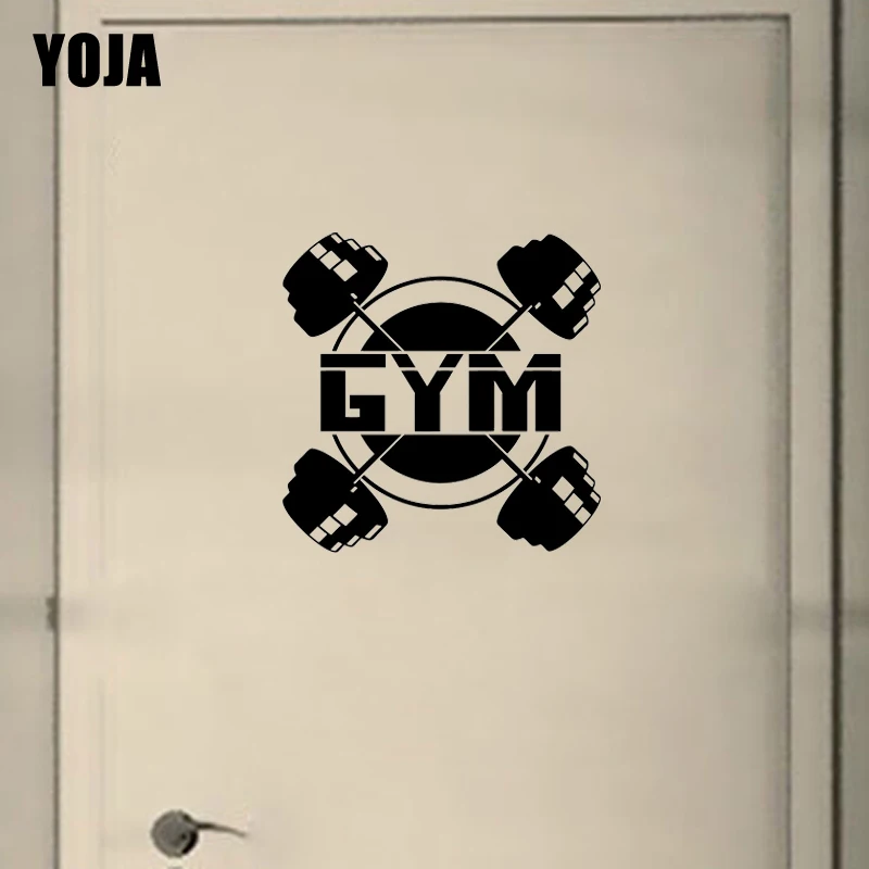 YOJA 24*24CM Powerlifting Gym Sport Bodybuilding Barbell Room Door Wall Sticker D2-0006 | Дом и сад