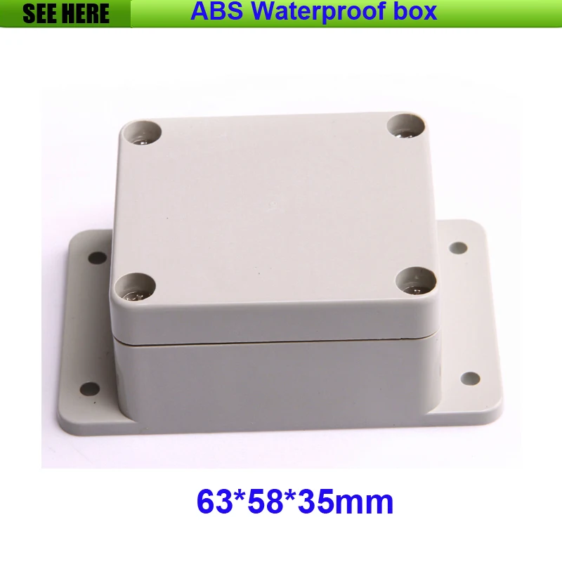 

Free Shipping Plastic Waterproof Enclosure Electric Meter Waterproof Box Instrument Plastic Junction Box With Ear 63*58*35mm
