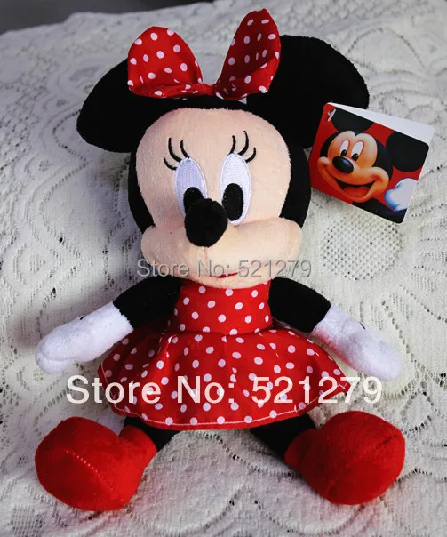 

2017 new 6pcs/lot 28cm=11inch Minnie mouse plush stuffed dolls,red color,best birthday gift for daughter&girls